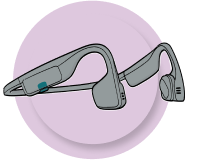 An illustration of the InTandem headset with a background