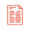 Red document icon with lines of text inside an orange circle badge (symbolizing a page or article)
